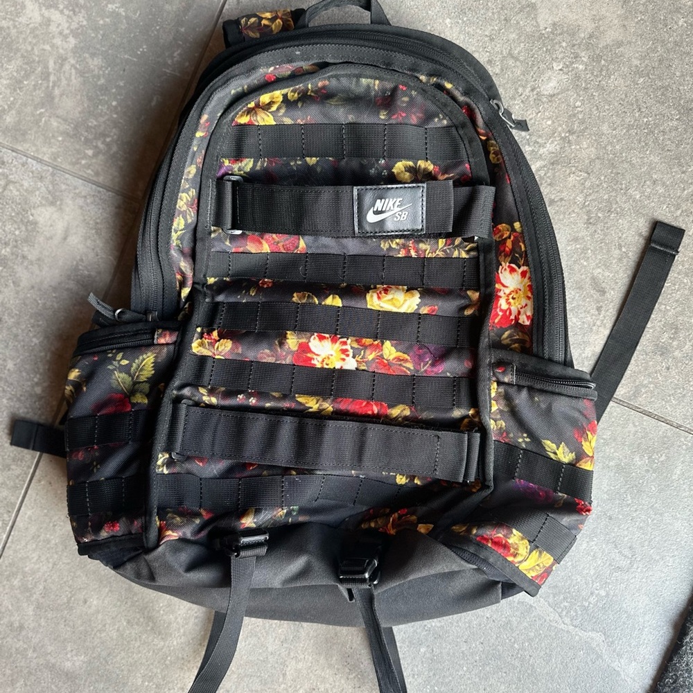 Nike Black Floral Backpack